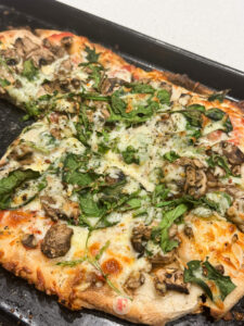 shot of homemade pizza