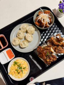 flat lay of all the food we ordered