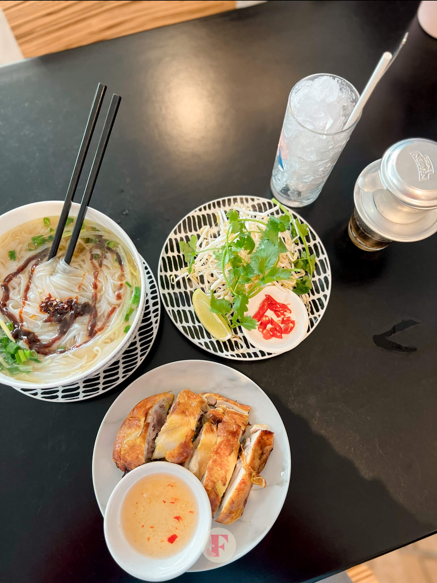 top shot of all the food