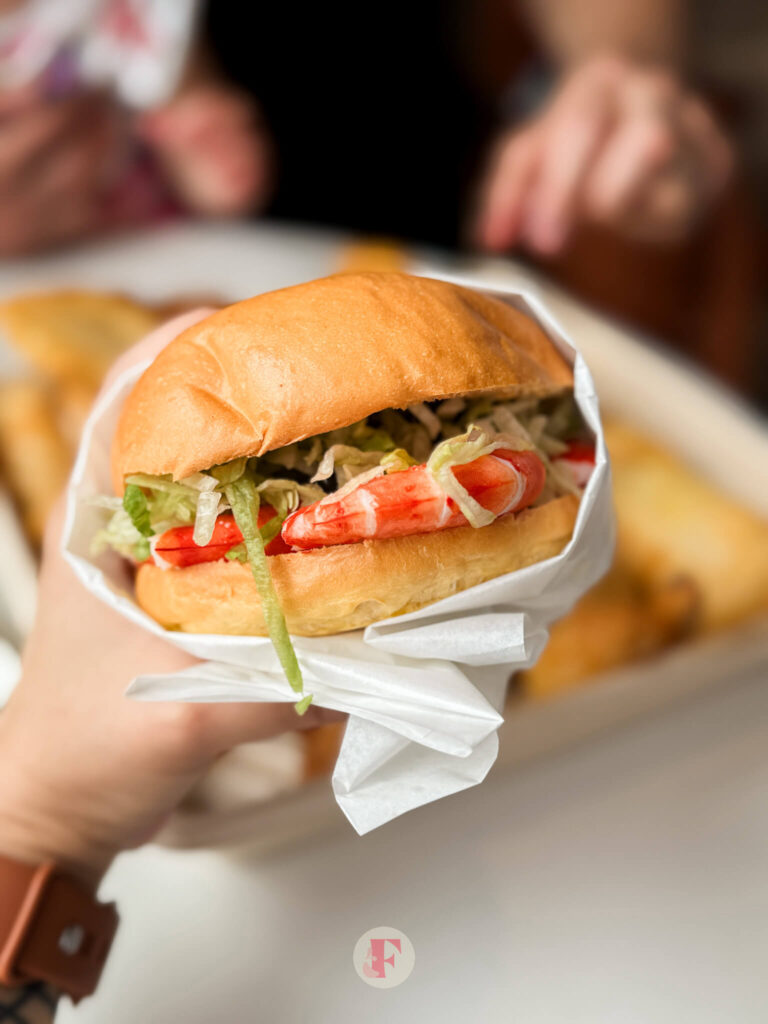Shot of the prawn roll