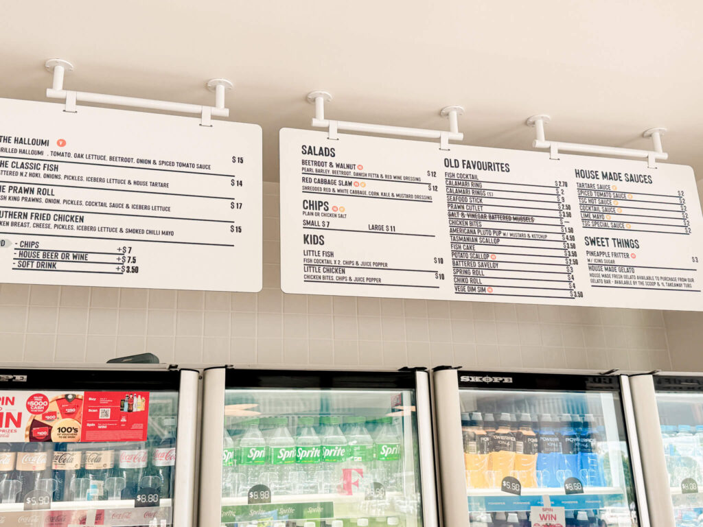 Shot of the menu