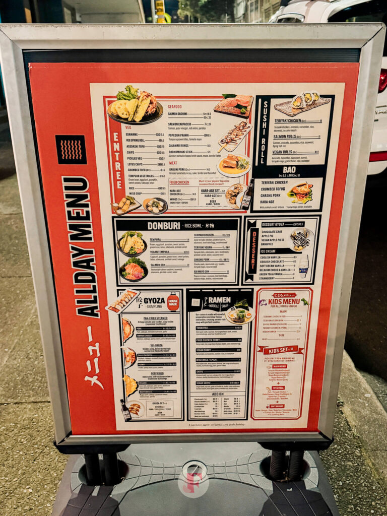 Susuru ramen menu