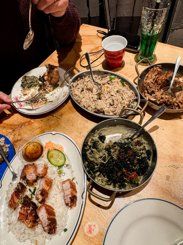 flatlay of sir manong food